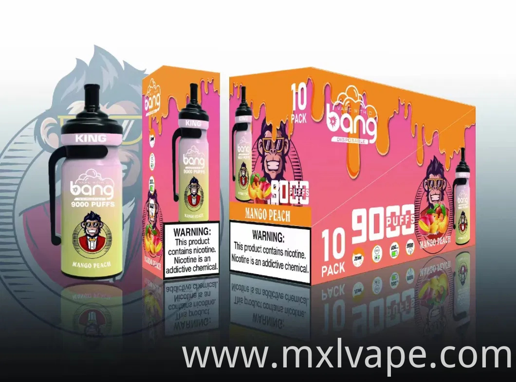 E-Cigarette Disposable Puff Vape Pen Vaporizer Bang XXL Bang King 9000 Puffs with 16 Flavor Liquid Pre-Filled